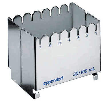 德國艾本德（Eppendorf）ReservoirRack,用于存放10mL、30mL和100mL試劑槽。最多可以放置7個試劑槽模塊或試劑槽